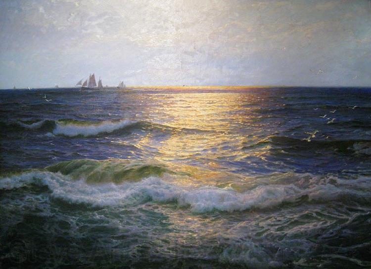 Carl Wilhelm Barth I Havbrynet - Solgangsveir Norge oil painting art
